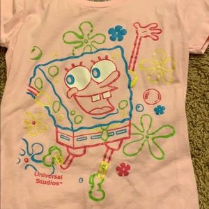 Baby pink glittery SpongeBob shirt